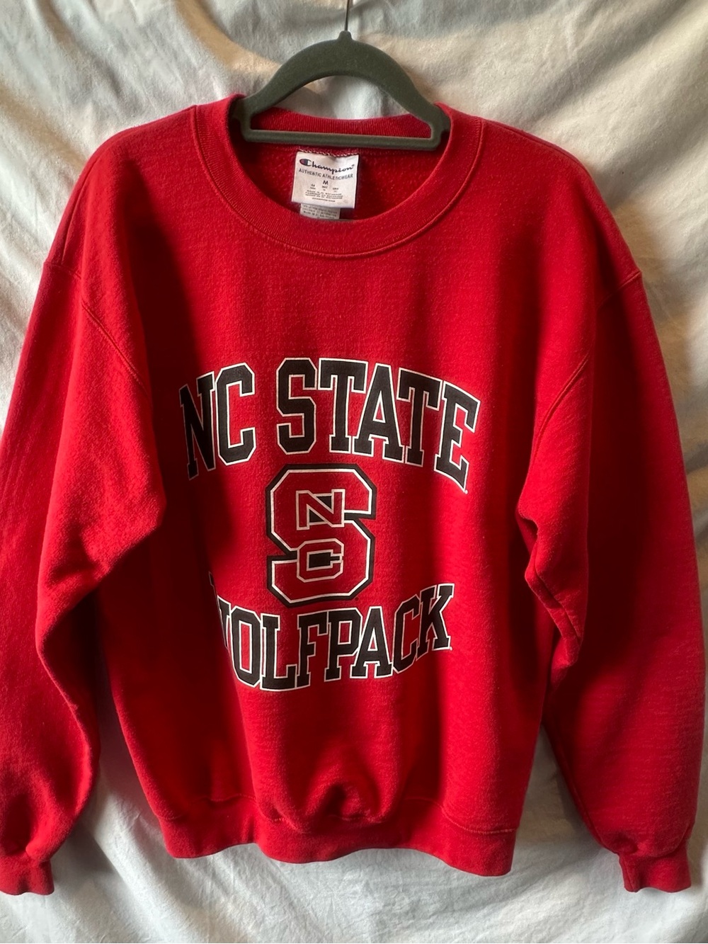 Champion Red Collegiate Crewneck with Black and White Accents